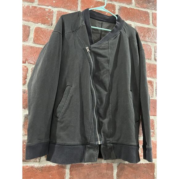 Lululemon Gray Black Mula Bundle Wrap Zip Jacket Womens Size 8 - Picture 5 of 9